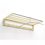 Wandgarderobe „Gaston“ aus massiver Esche mit Edelstahlstange und 4 Kleiderhaken