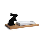 Kresseschale „Smart’n’Green“ aus Holz mit Porzellanschale – Motiv Hase