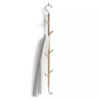 Hängehaken „1 For 8“ aus unbehandeltem Ahornholz mit 8 Edelstahlhaken – 87 cm