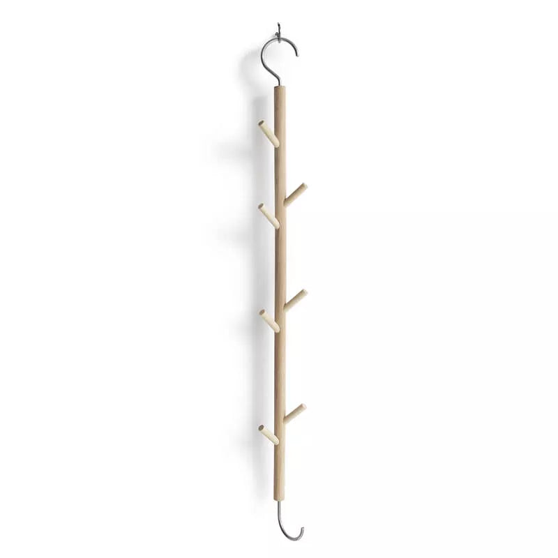 Hängehaken „1 For 8“ aus unbehandeltem Ahornholz mit 8 Edelstahlhaken – 87 cm