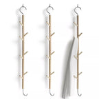 Hängehaken „1 For 8“ aus unbehandeltem Ahornholz mit 8 Edelstahlhaken – 87 cm