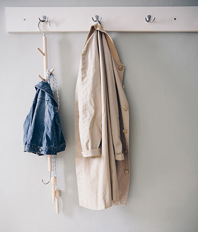 Hängehaken „1 For 8“ aus unbehandeltem Ahornholz mit 8 Edelstahlhaken – 87 cm