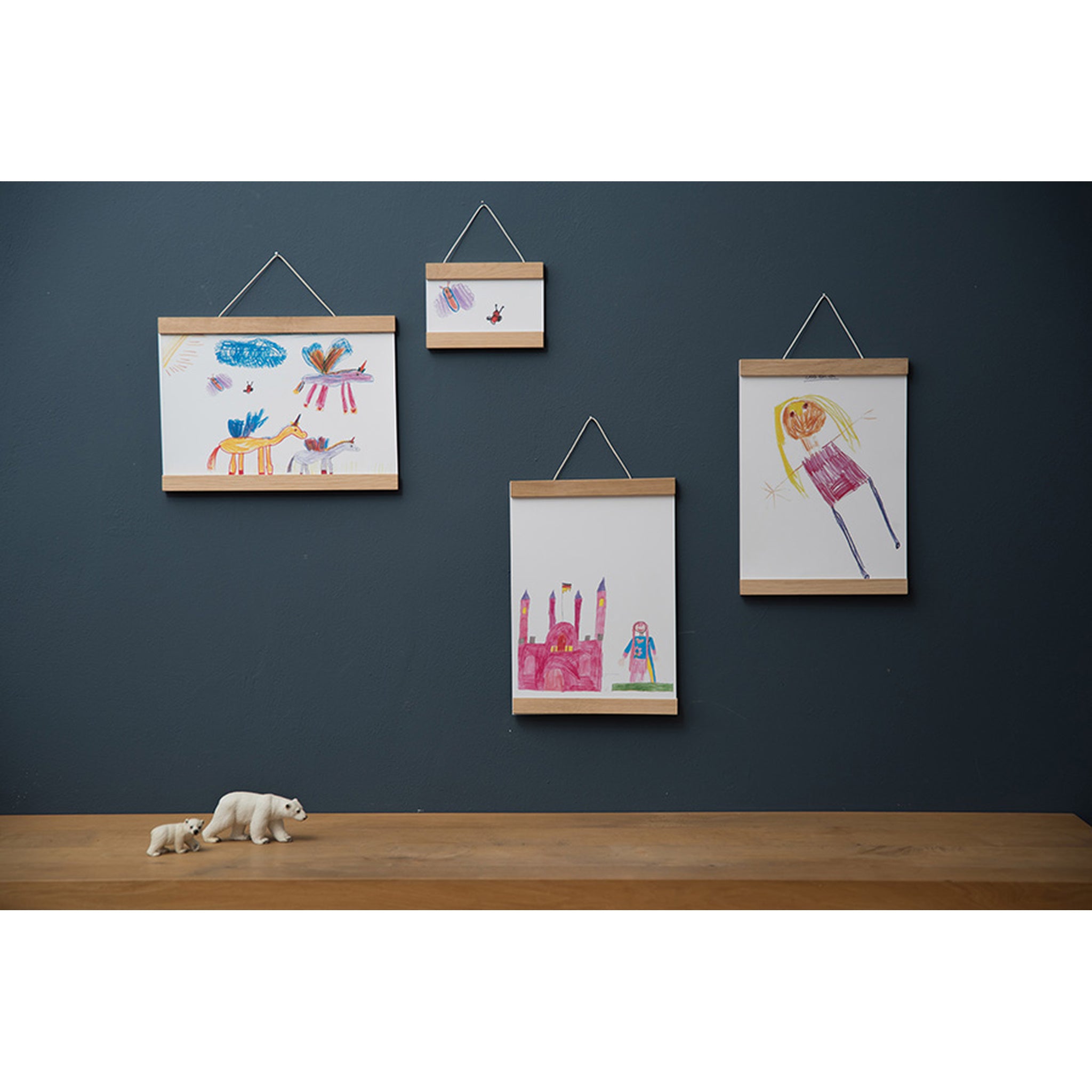 Magnetische Leiste aus Eichenholz für Poster und Bilder in 50 cm