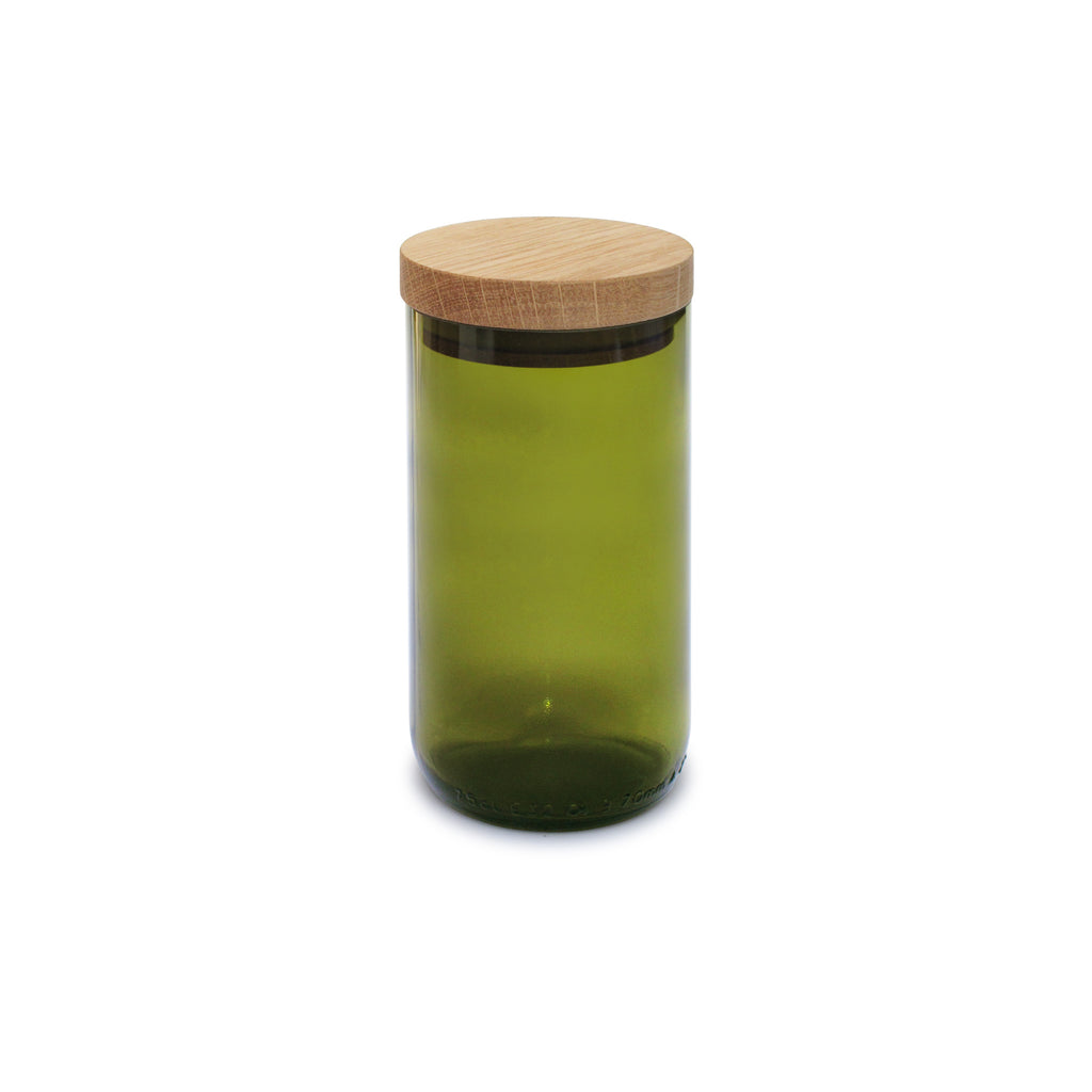Vorratsglas mit Holzdeckel Glas grün für Küche und Lebensmittel