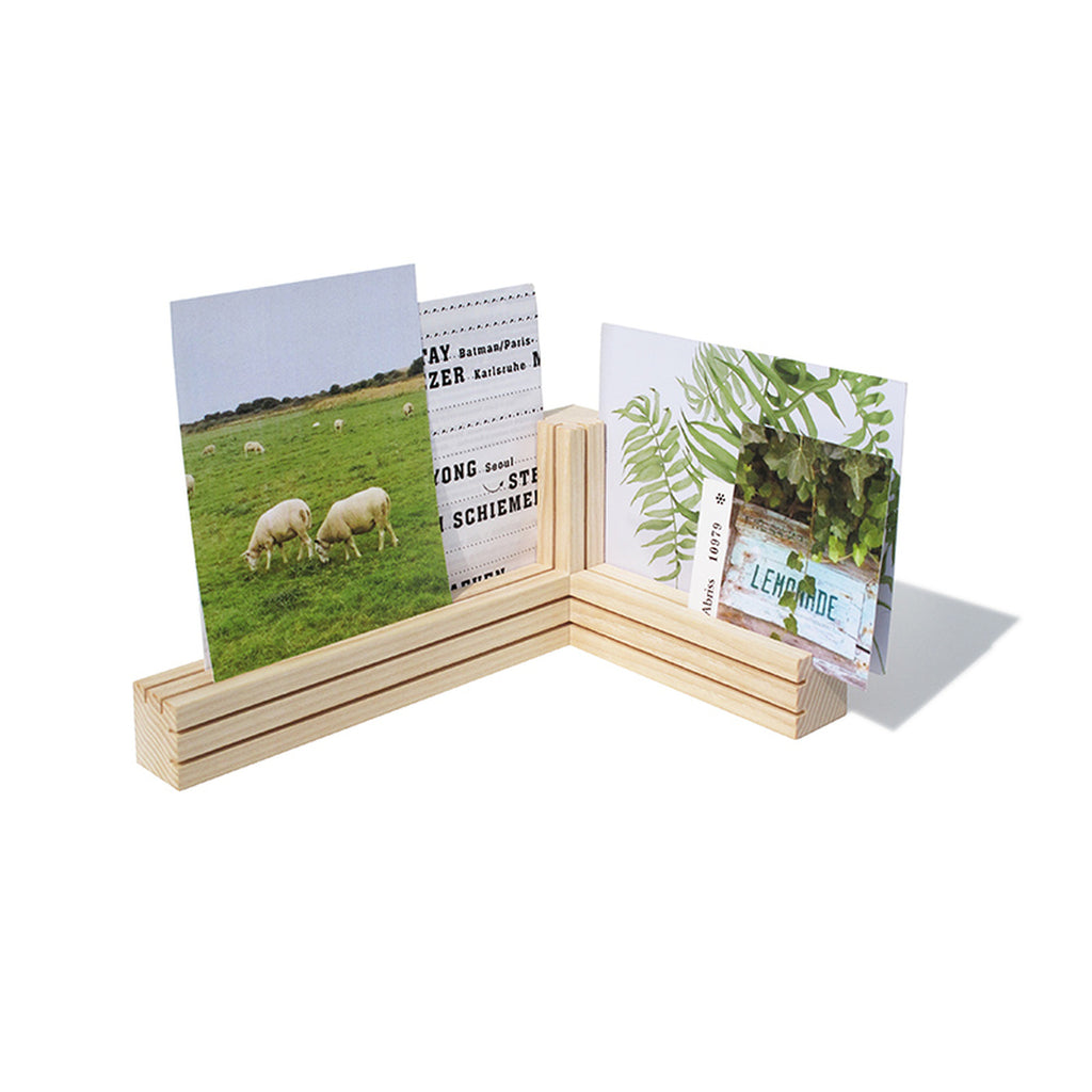Kartenhalter „Tri“ aus Holz für Fotos, Postkarten und Notizen