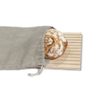 Brotbeutel Set mit Schneidebrett & Brotbeutel aus Leinen