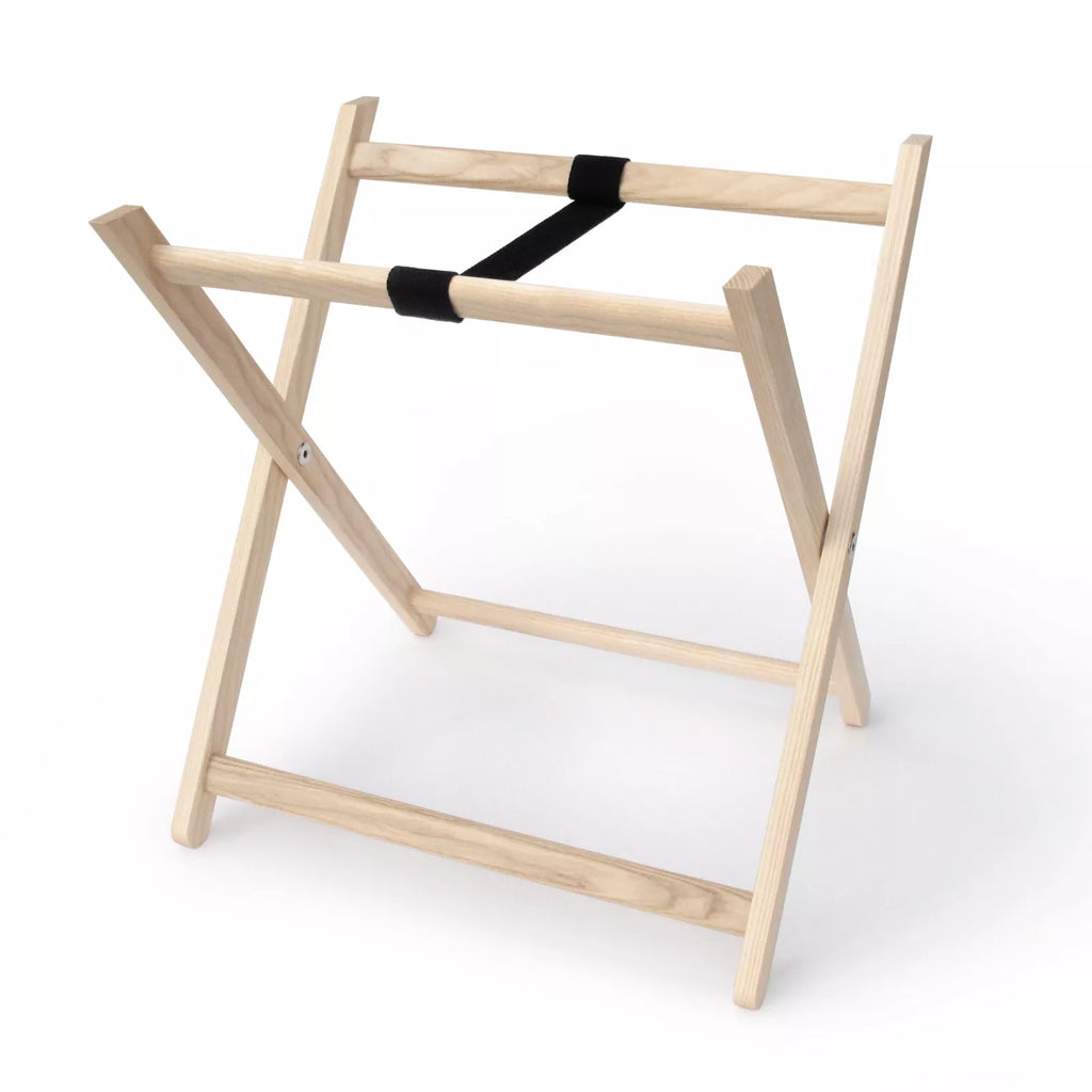Serviertablett „Basic L“ mit Untergestell aus unbehandeltem Eschenholz – als Beistelltisch