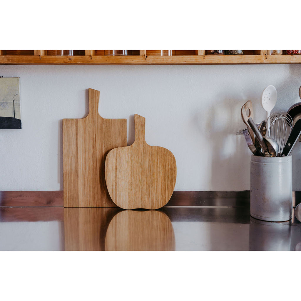 Schneidebrett „Süsses oder Saures“ Eiche 2er-Set aus Holz für Küche und Servieren
