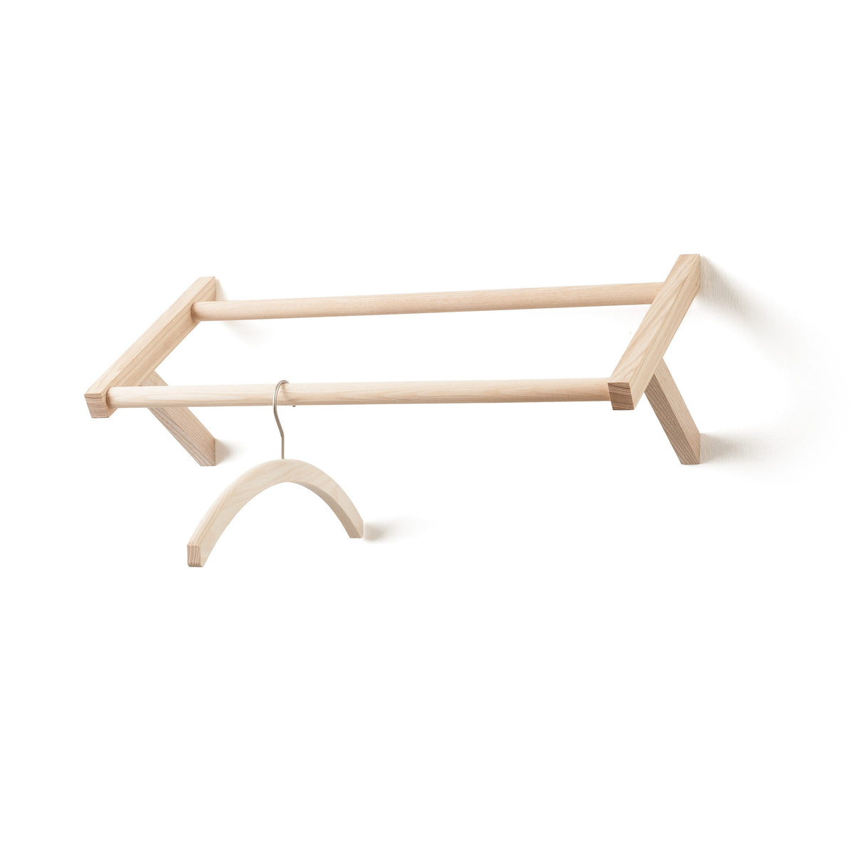 Wandhängestange „Ylo“ aus Eschenholz für Küche, Bad und Garderobe