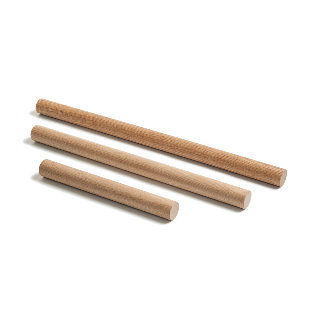 Teigrolle aus geöltem Eichenholz 30 cm für Pizza, Pasta und Backen