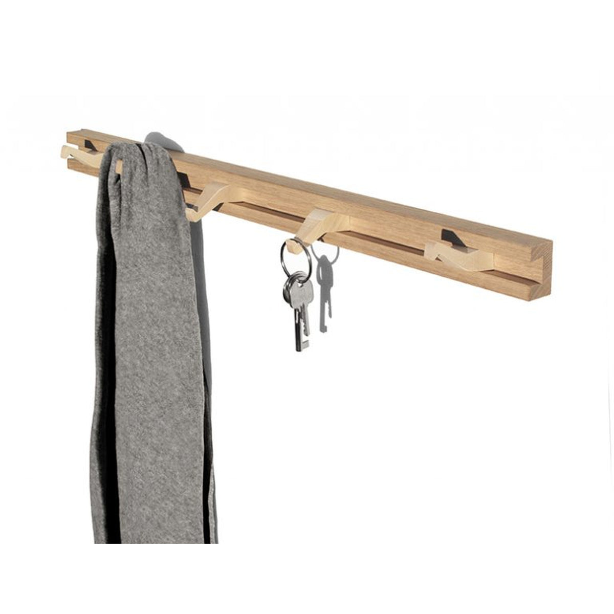 Garderobenleiste „Anderl“ aus Eichen- und Ahornholz 60 cm