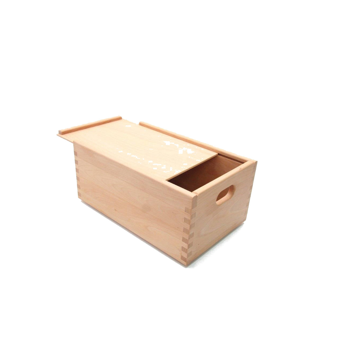 Kleine Spielkiste & Aufbewahrungsbox mit Deckel aus geöltem Buchenholz 39 × 25 cm