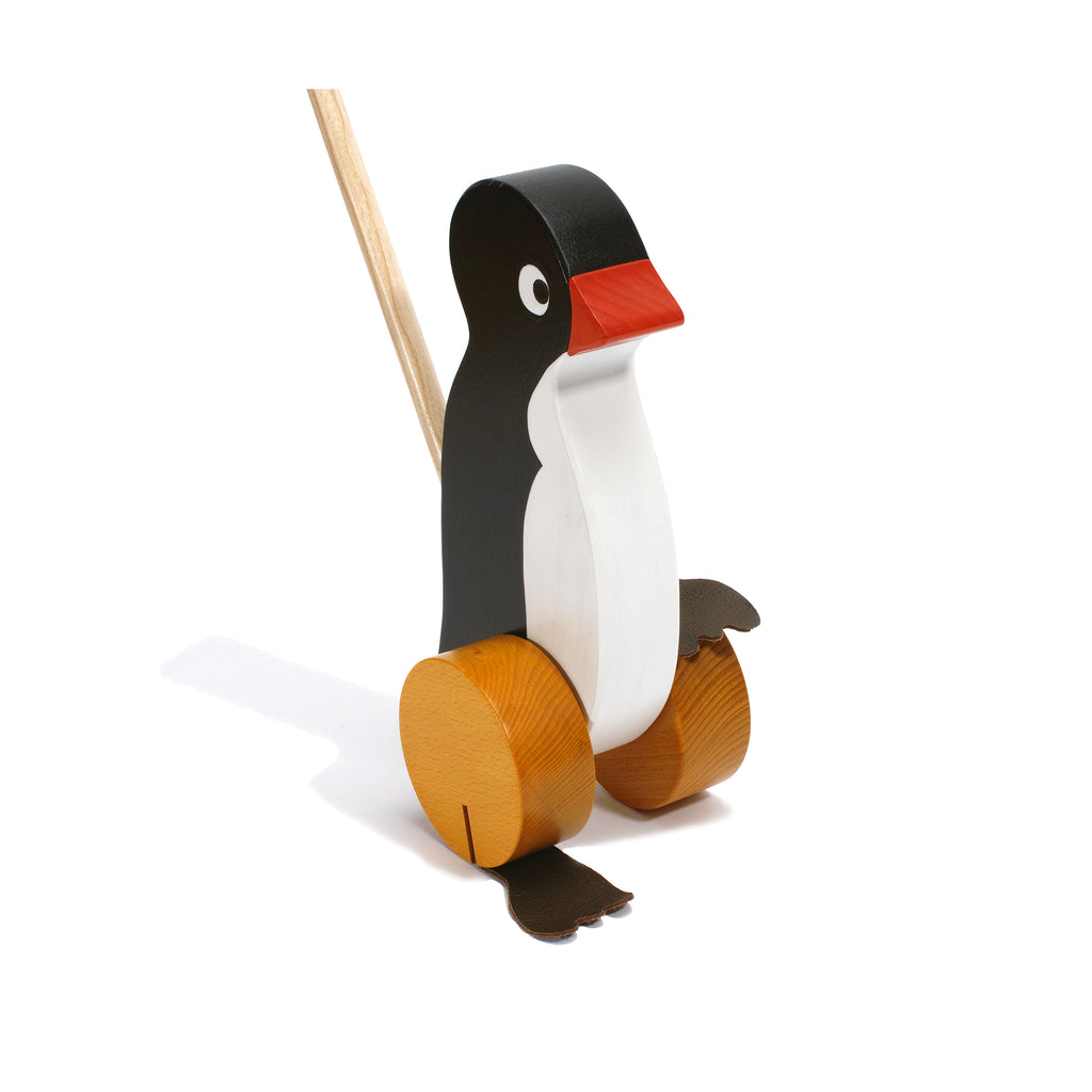 Schiebetier Pinguin aus Holz für Kleinkinder ab 18 Monaten