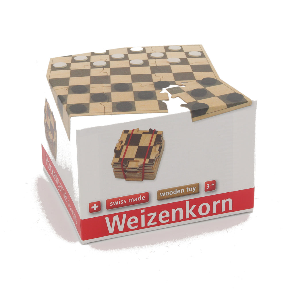 Reisespiel Dame aus Holz für Kinder ab 6 Jahren