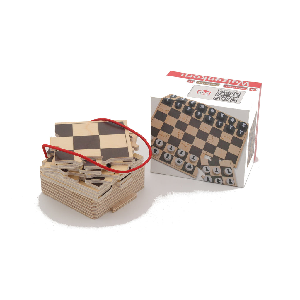 Reisespiel Schach aus Holz für Kinder ab 8 Jahren