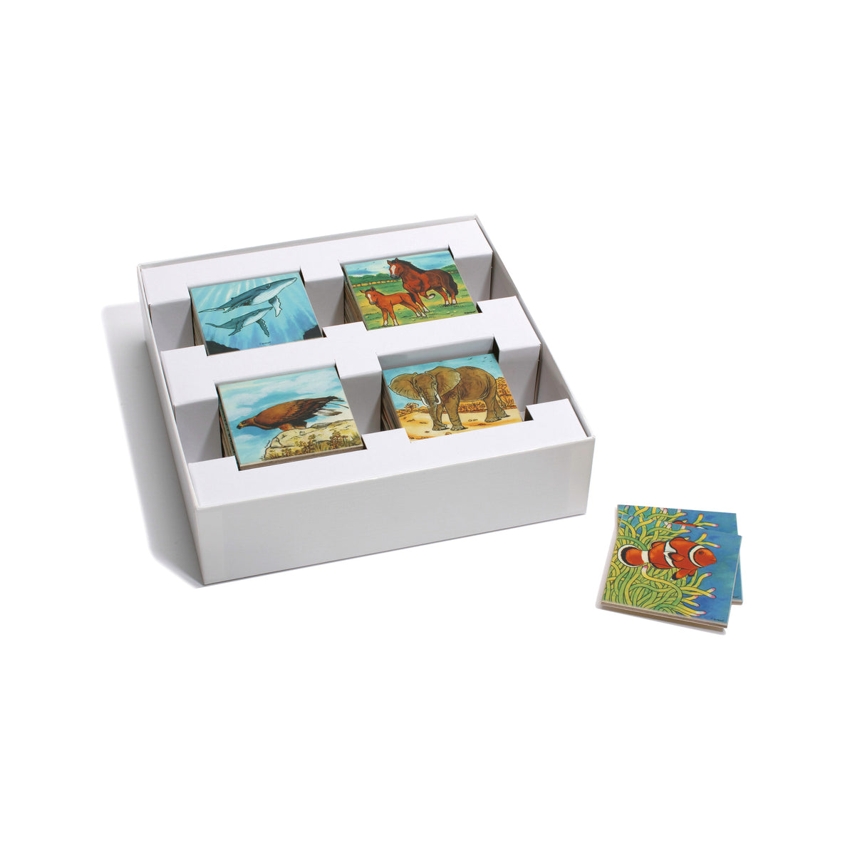 Memo-Spiel Tierwelt aus Holz für Kinder ab 3 Jahren
