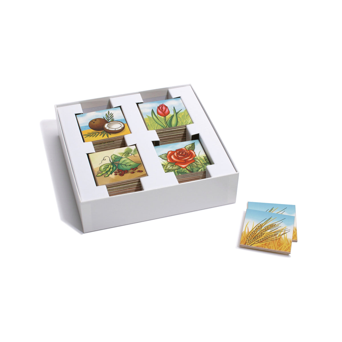 Memo-Spiel Pflanzen aus Holz für Kinder ab 3 Jahren
