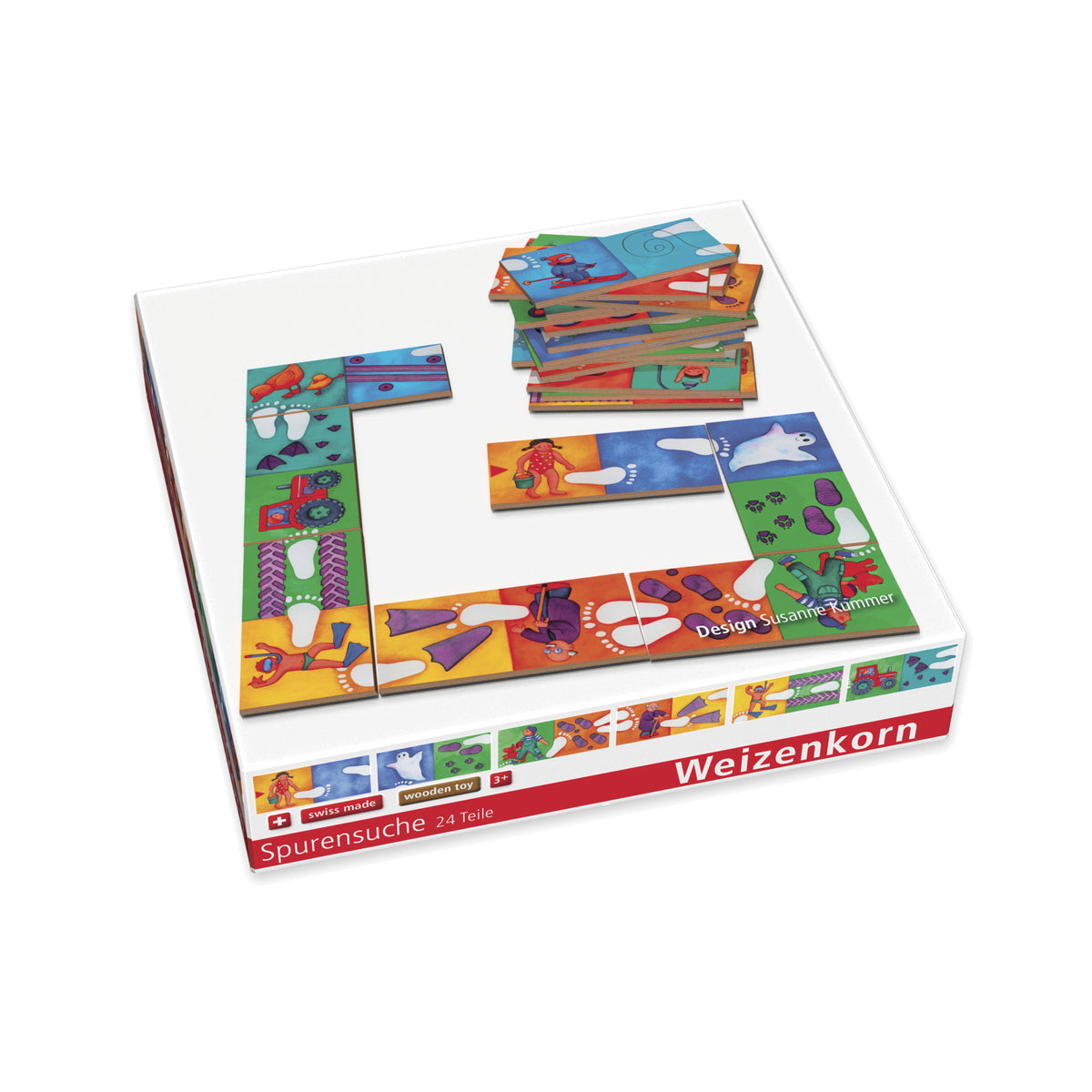 Domino Spurensuche aus Holz für Kinder ab 3 Jahren