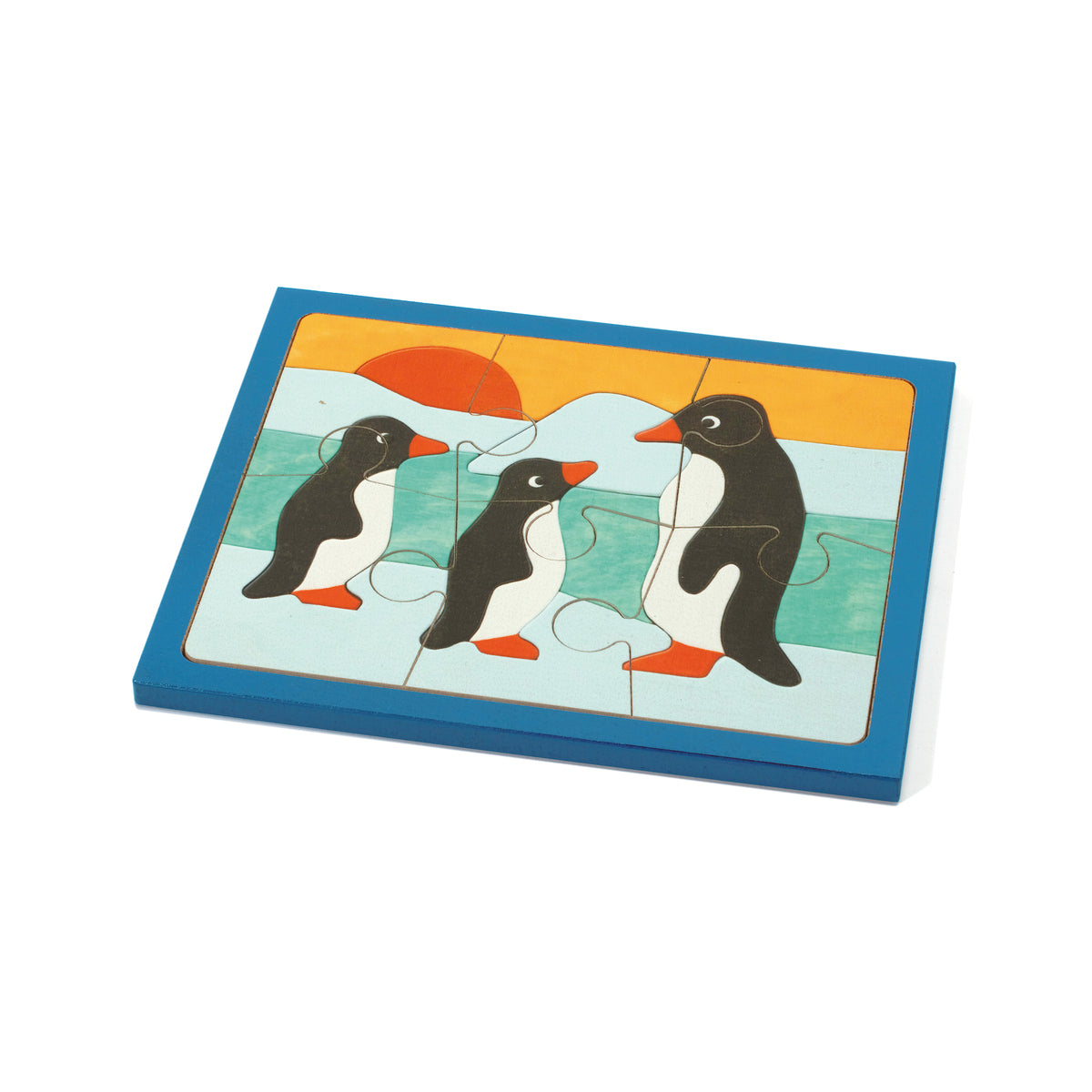 Kleines Holzpuzzle Pinguin mit 6 Teilen für Kinder ab 3 Jahren