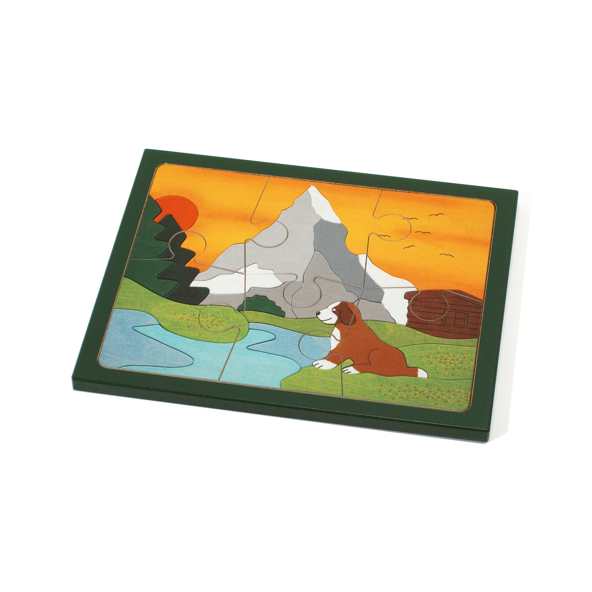 Kleines Holzpuzzle Matterhorn mit 6 Teilen für Kinder ab 3 Jahren