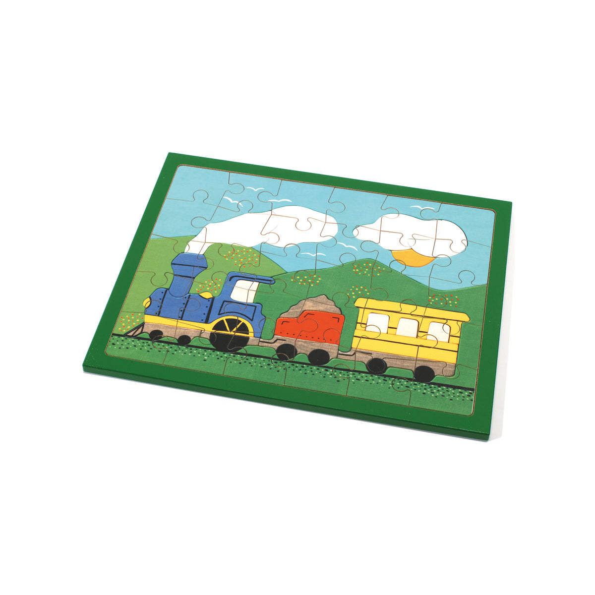 Grosses Holzpuzzle Zug mit 30 Teilen für Kinder ab 3 Jahren