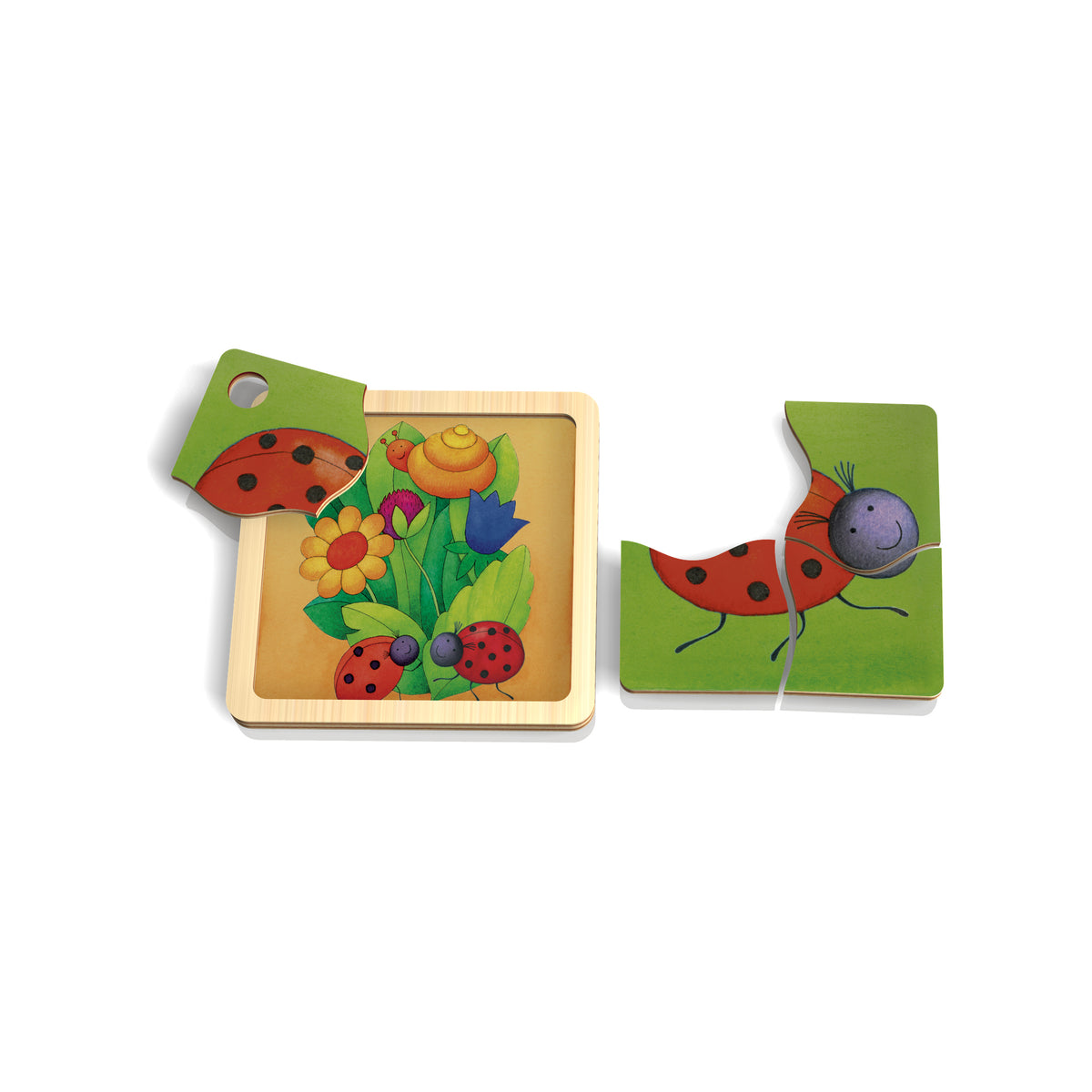 Mini Holzpuzzle Käfer für Kleinkinder ab 2 Jahren