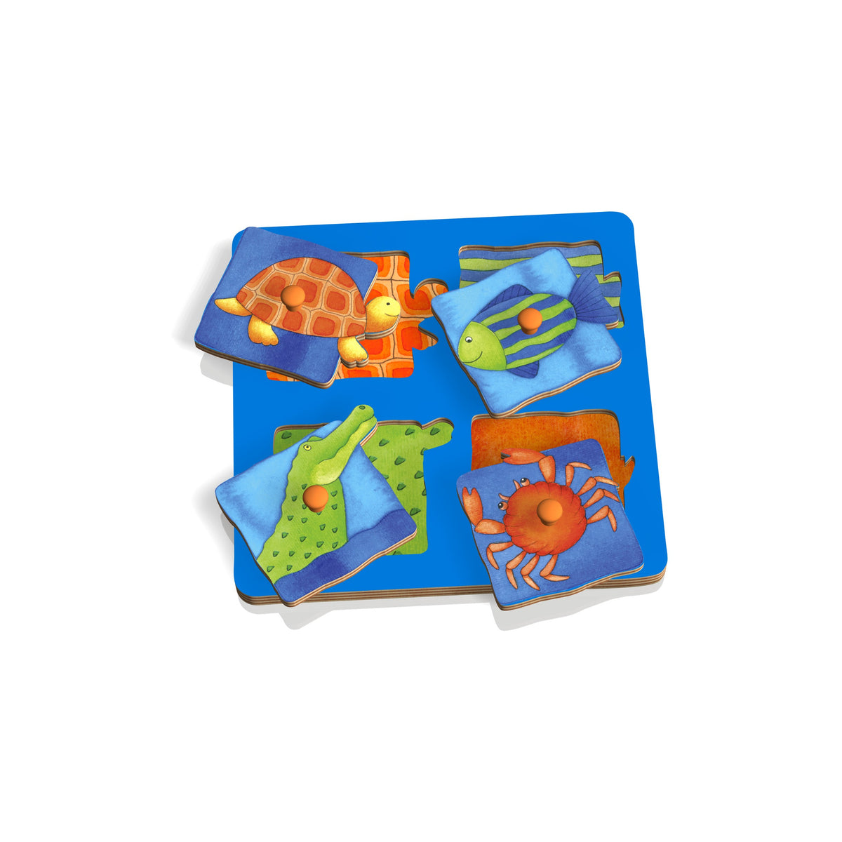 Greifpuzzle Wasser aus Holz für Kleinkinder ab 2 Jahren