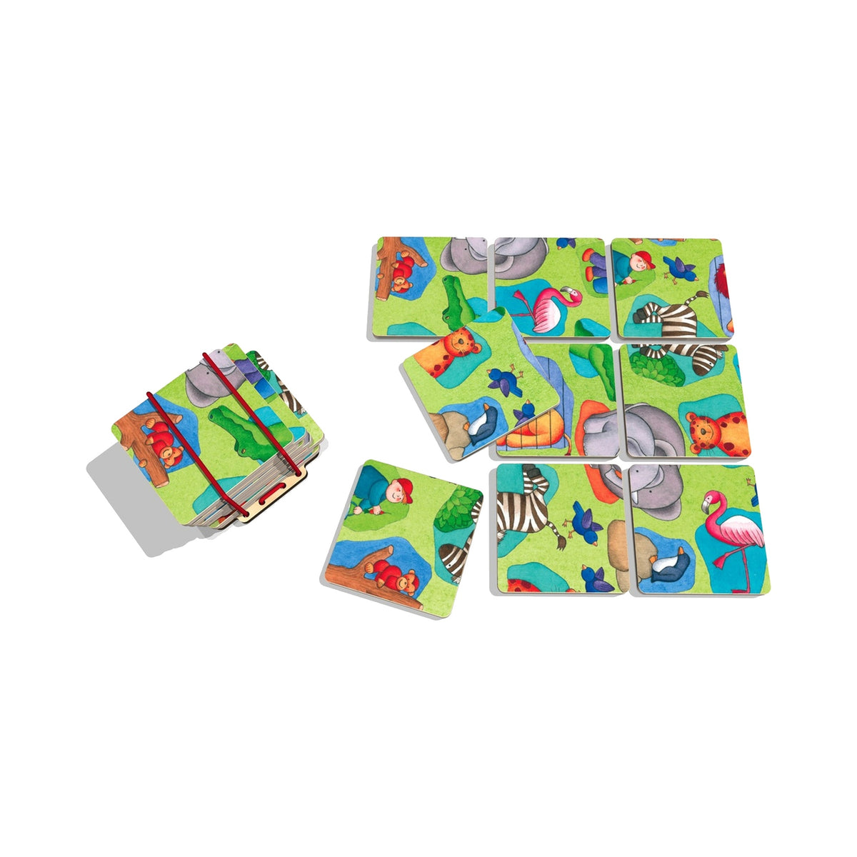 Pocketpuzzle Zoo aus Holz mit 9 Teilen für Kinder ab 3 Jahren