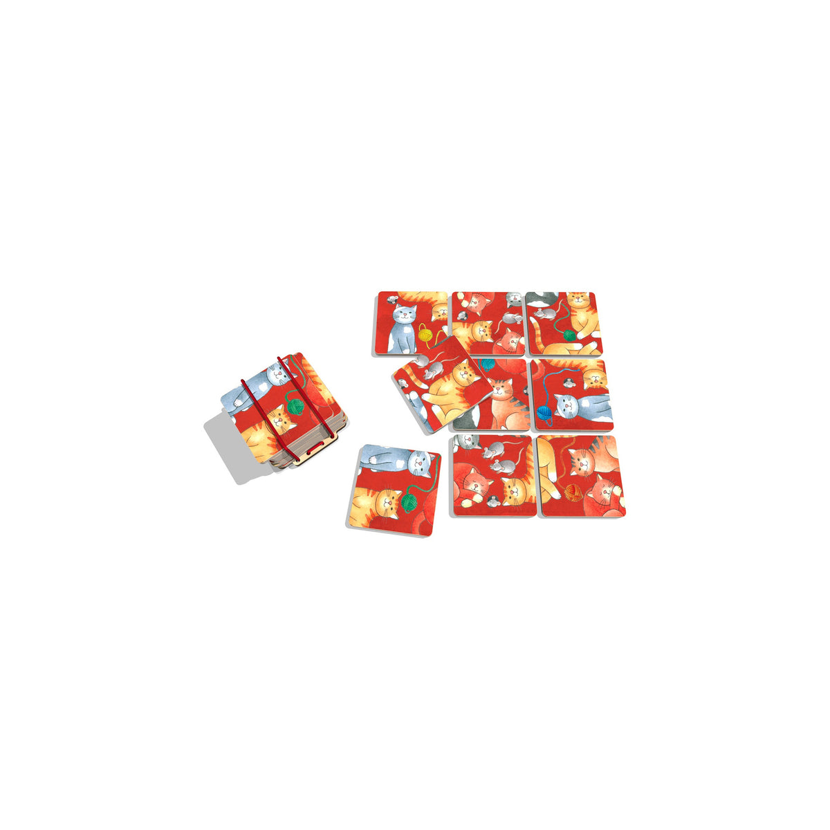 Pocketpuzzle Katzen aus Holz mit 9 Teilen für Kinder ab 3 Jahren