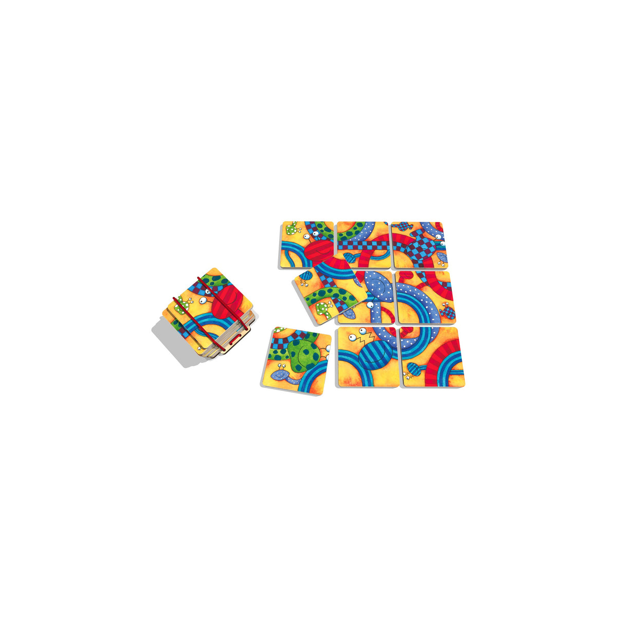 Pocketpuzzle Monsterfamilie aus Holz mit 9 Teilen für Kinder ab 3 Jahren