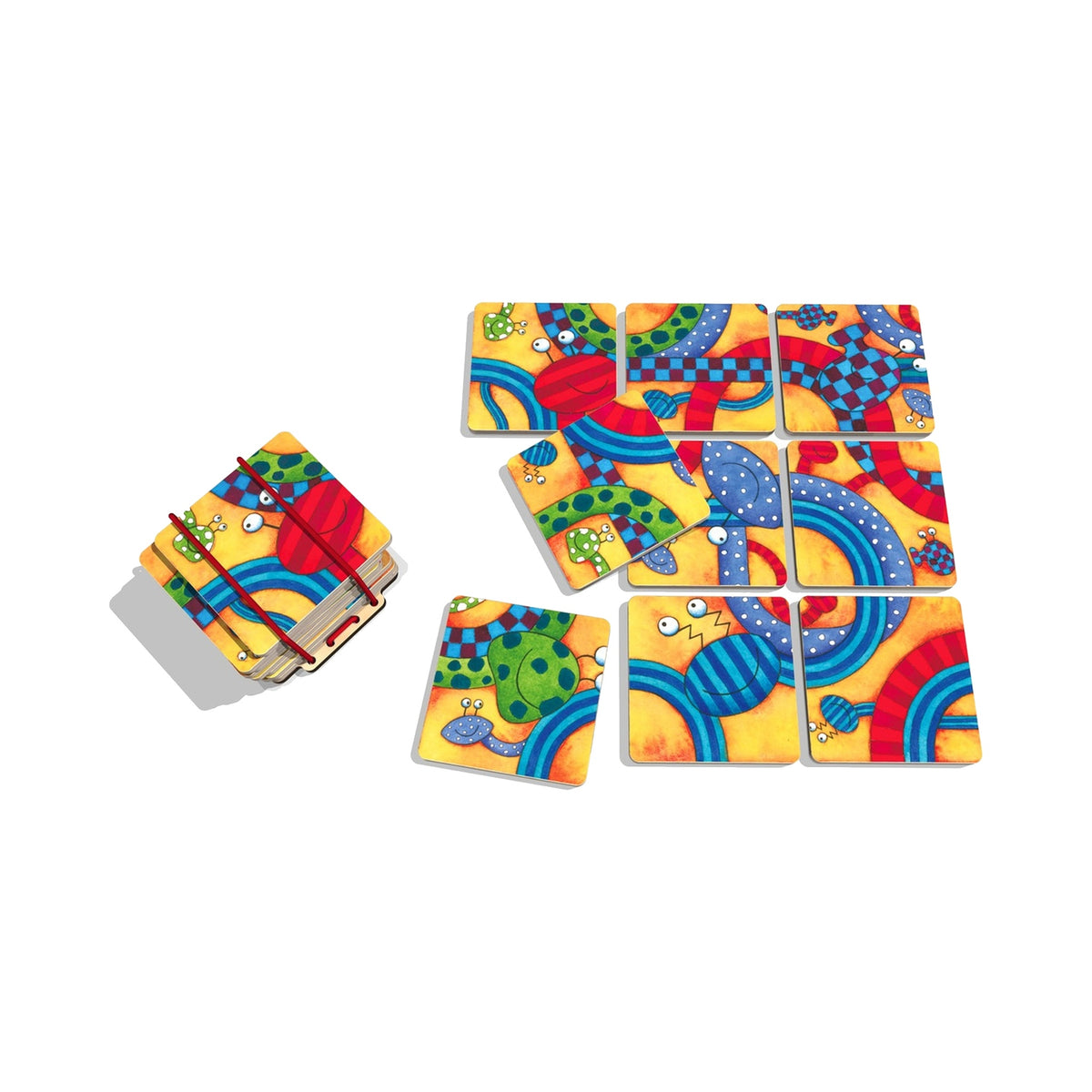 Pocketpuzzle Monsterfamilie aus Holz mit 9 Teilen für Kinder ab 3 Jahren