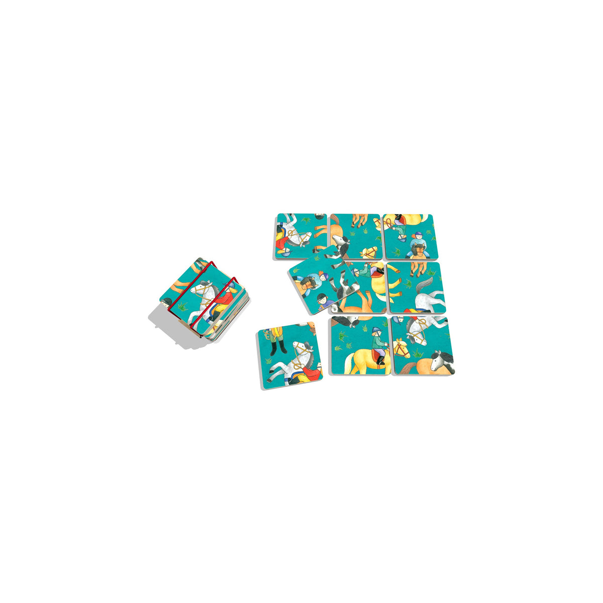 Pocketpuzzle Pferde aus Holz mit 9 Teilen für Kinder ab 3 Jahren