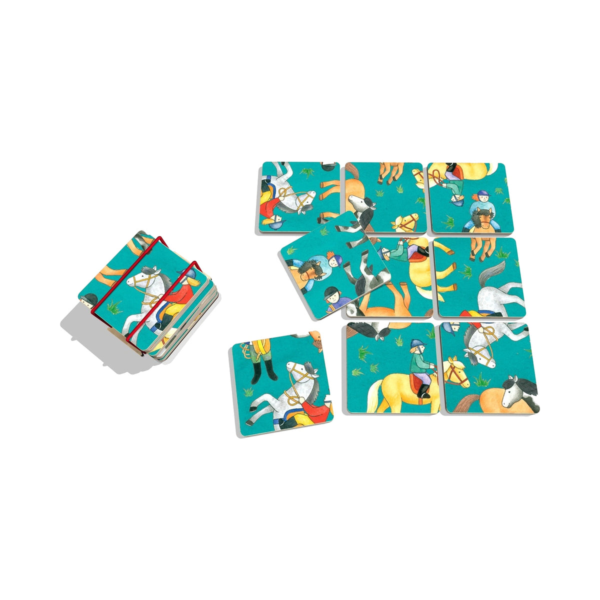 Pocketpuzzle Pferde aus Holz mit 9 Teilen für Kinder ab 3 Jahren