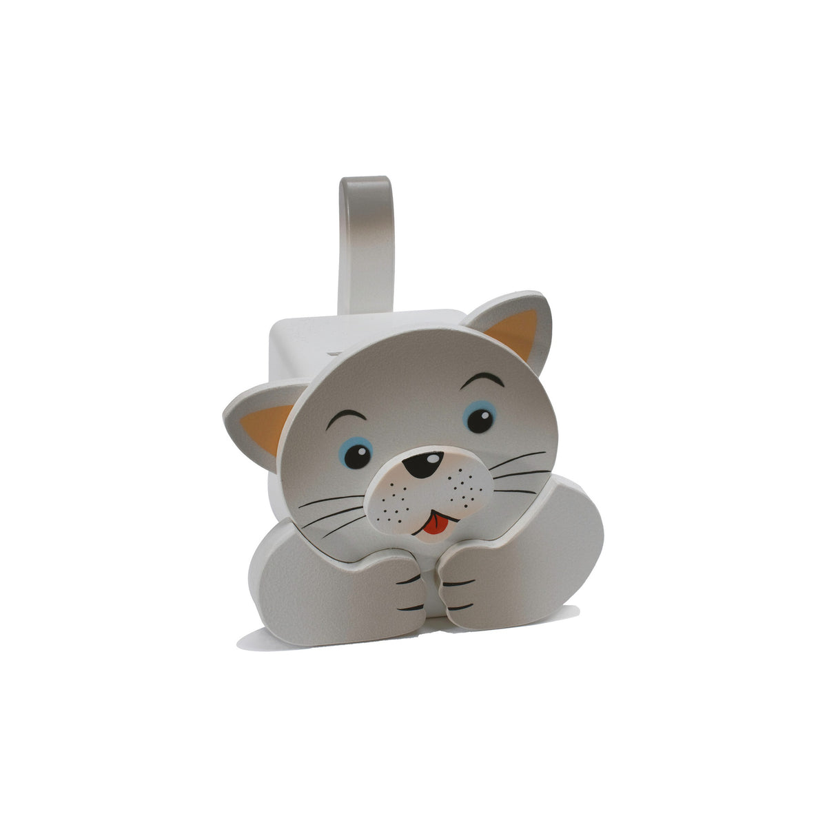 Holzspardose Katze mit Schlüssel
