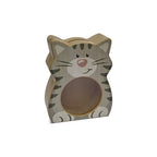 Holzspardose Katze mit Sichtfenster