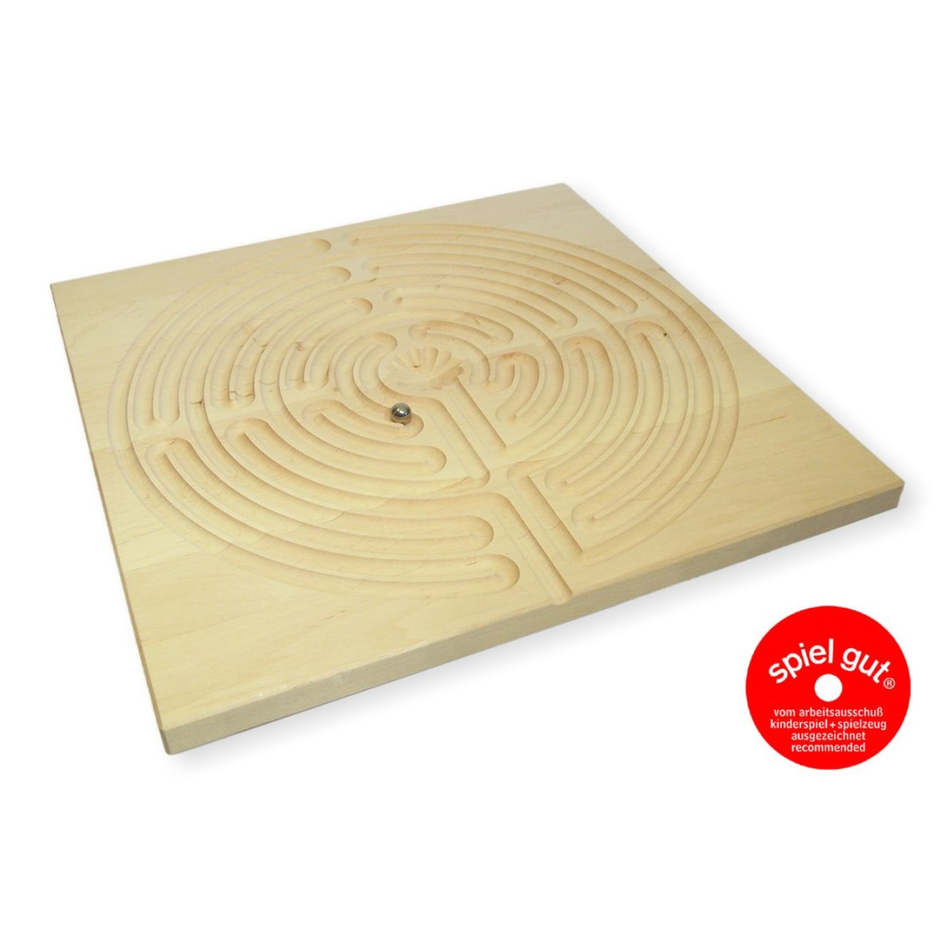 Labyrinth von Chartres aus Erlenholz mit Holzkugel