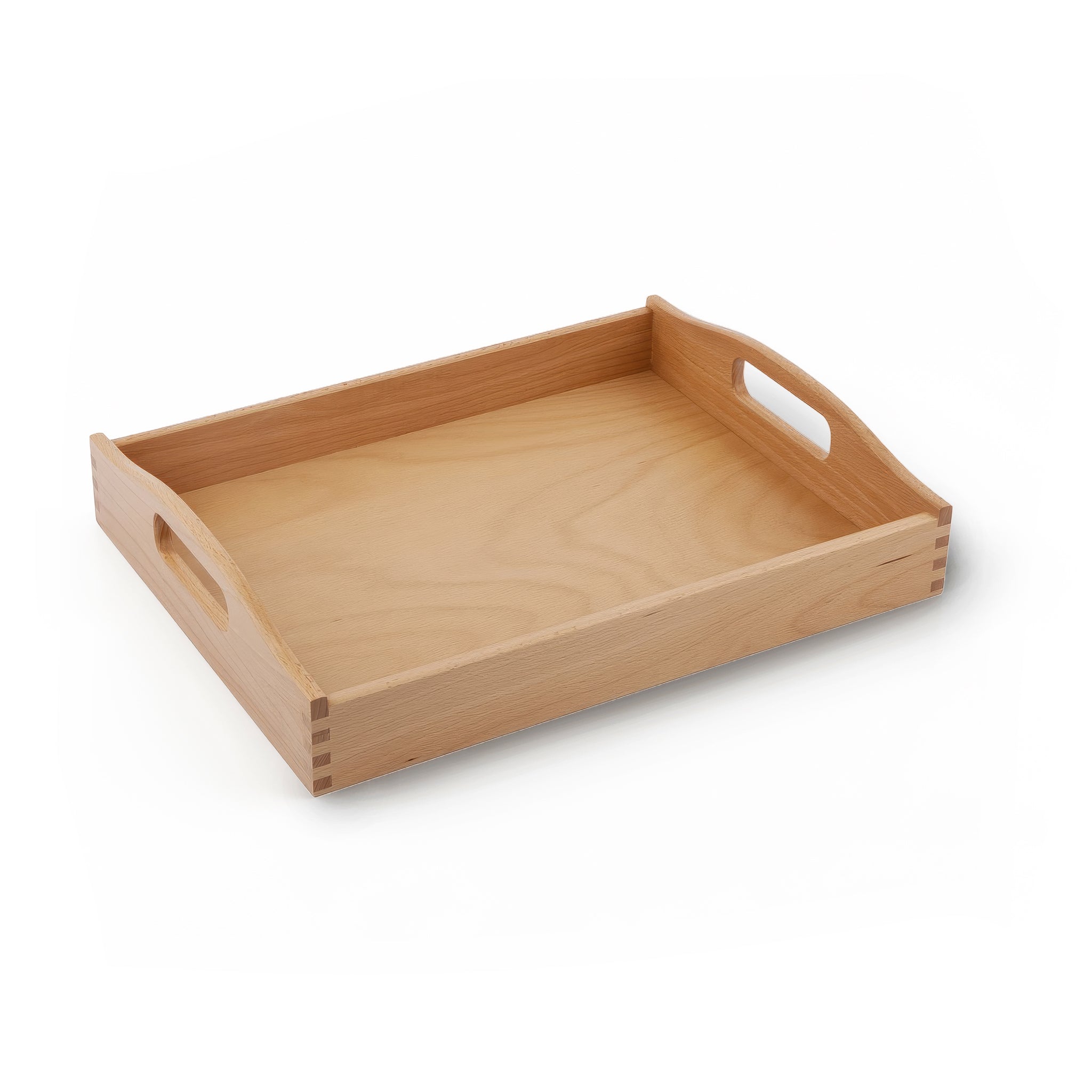 Servier- und Küchentablett aus geöltem Buchenholz mit hohem Rahmen 44 × 34 cm