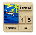 Kinder-Dauerkalender Karl und Kat aus Holz für Kindergarten und Grundschule