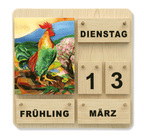 Vier-Jahreszeiten-Dauerkalender aus Holz für Senioren und Familien