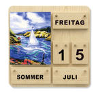 Vier-Jahreszeiten-Dauerkalender aus Holz für Senioren und Familien