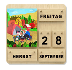 Immerwährender Holzkalender für Schule, Grundschule und Familie