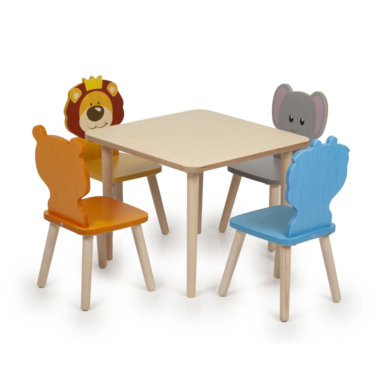 Kindertisch und St�hle Holz Kindersitzgruppe